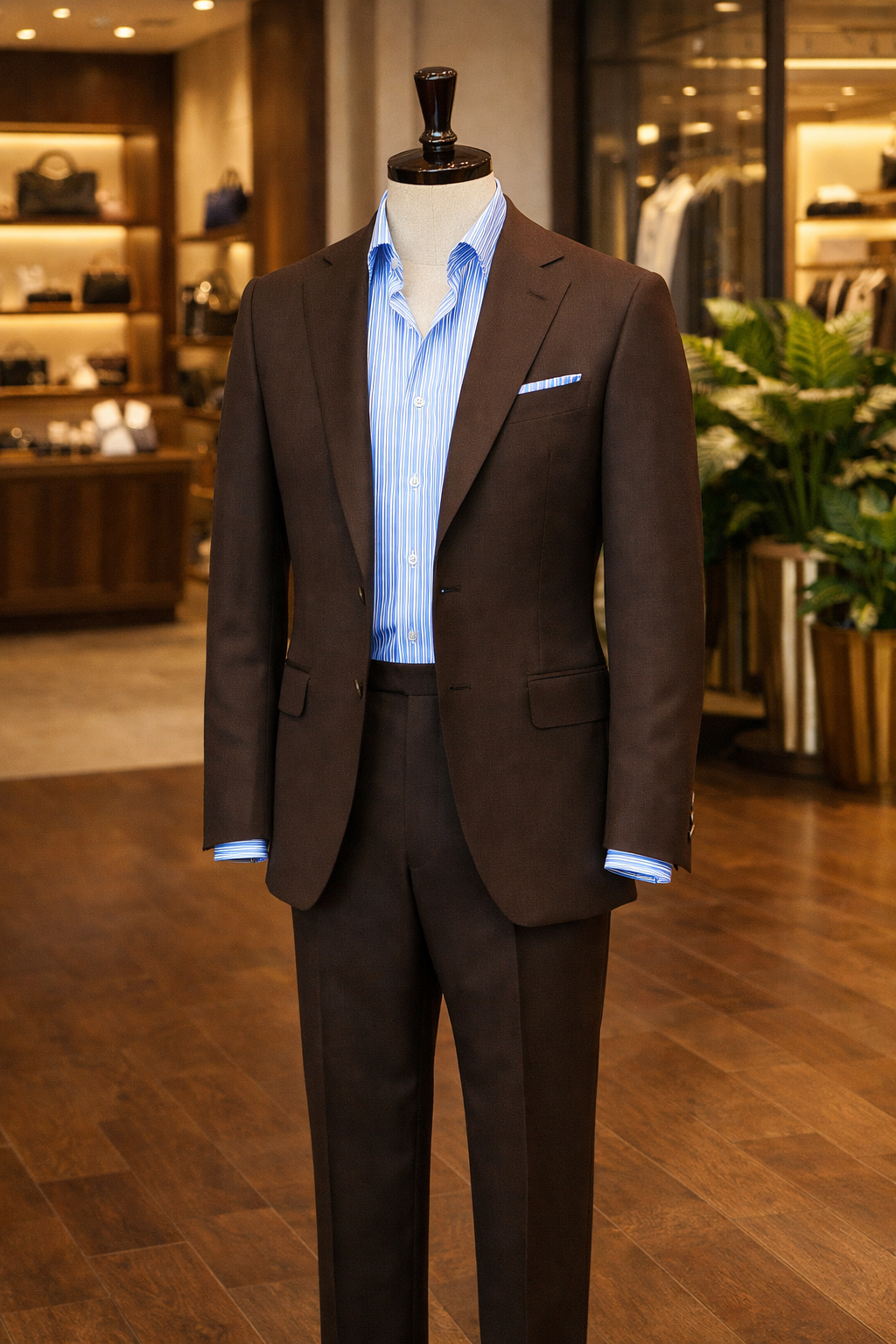 Traje Marrón Oscuro de Un Botón — Made in Italy