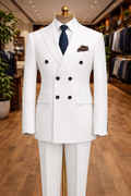 Traje Blanco de Doble Botonadura — Made in Italy