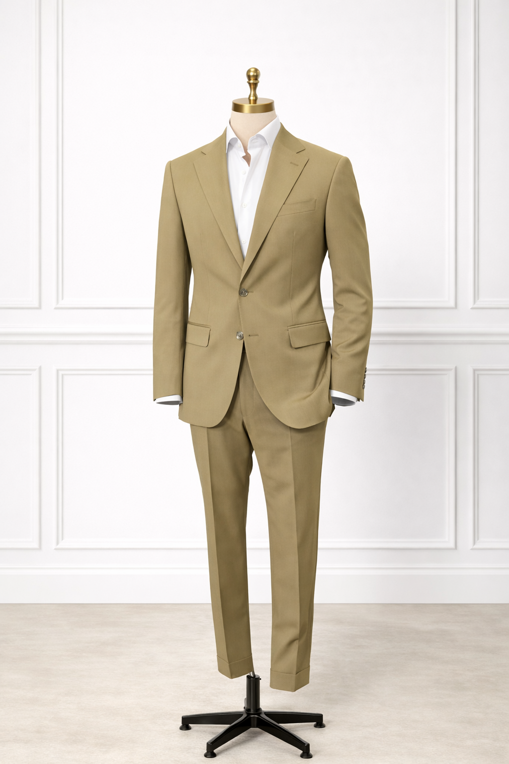 Traje Kaki de Dos Botones — Made in Italy